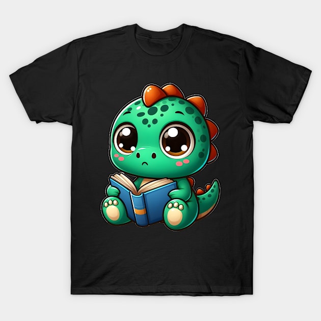 Dino is reading a book T-Shirt by FromBerlinGift